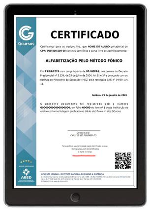 Modelo do certificado